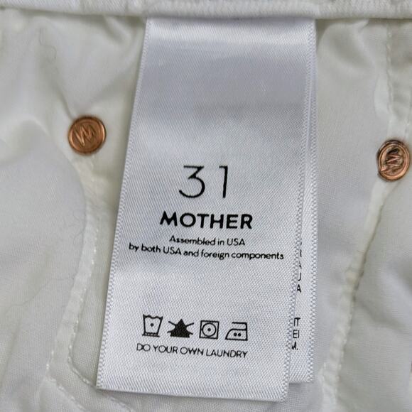 Mother The Looker Crop 31 White Skinny Denim - Picture 3 of 12